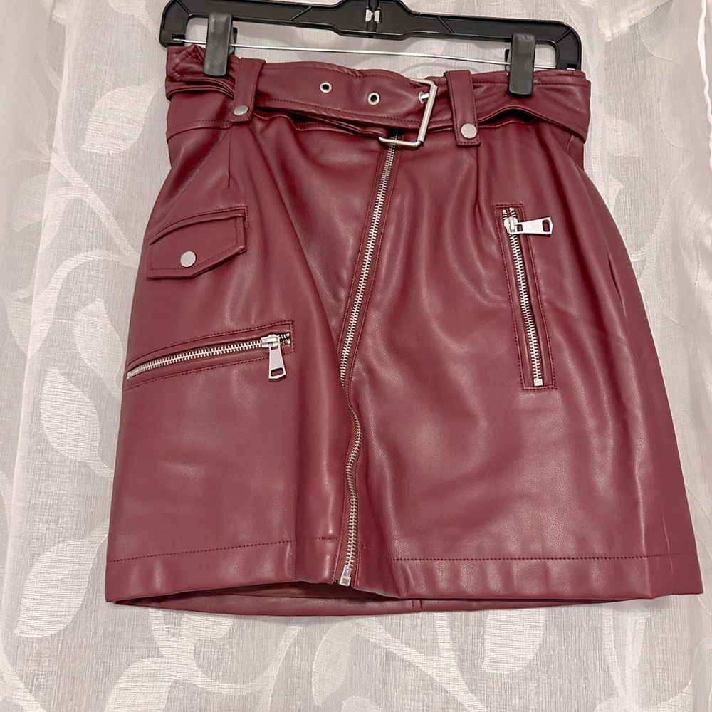 Seven jeans red leather skirt